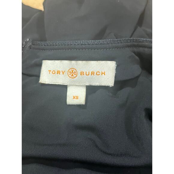 Tory Burch Black Deena Beetle Embellished Rhinestone Rayon Stretch Dress Sz Xs - Picture 6 of 9